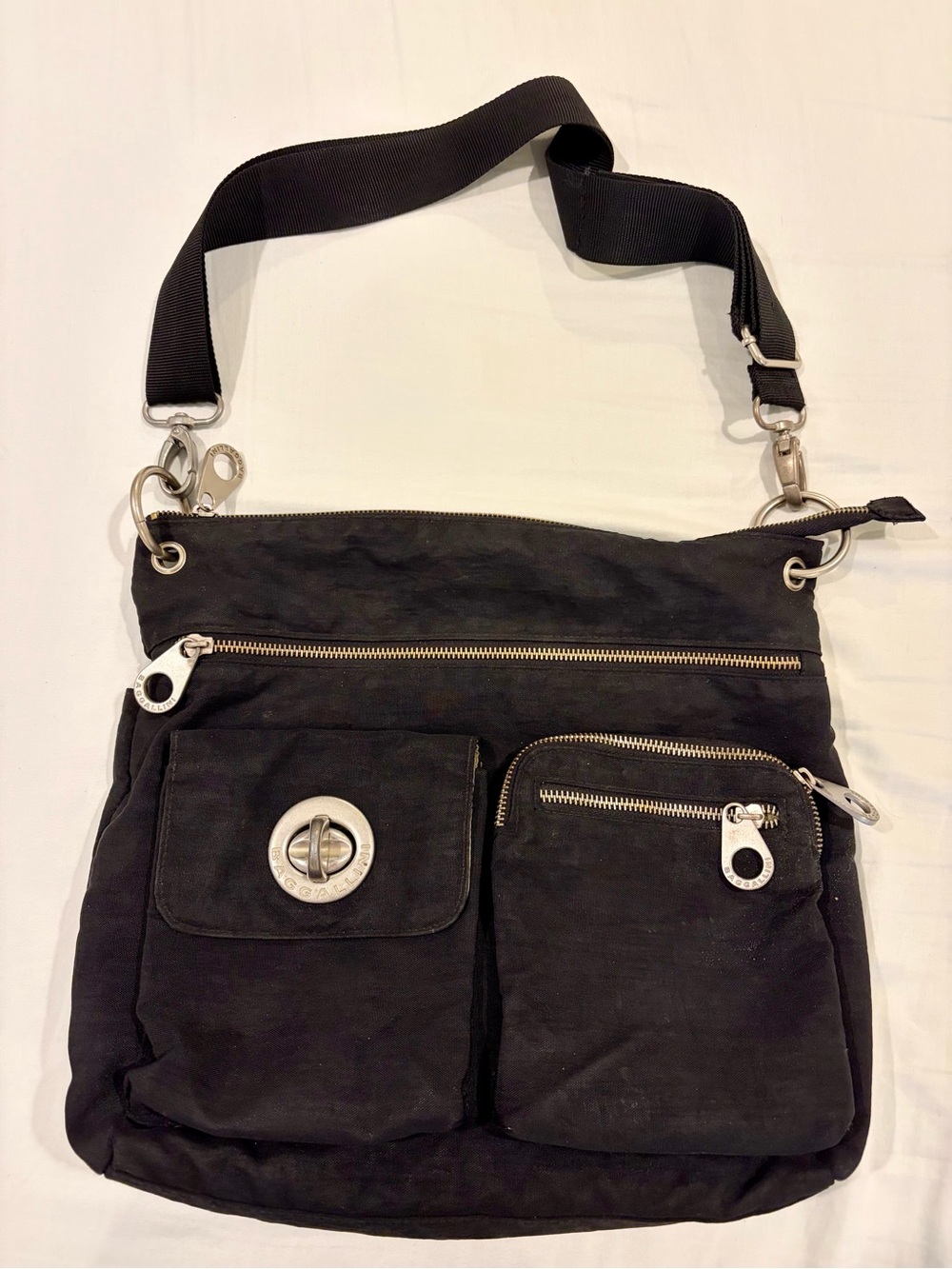 Vintage Baggallini Black Tulum Crossbody Bag with Original Coin Purse